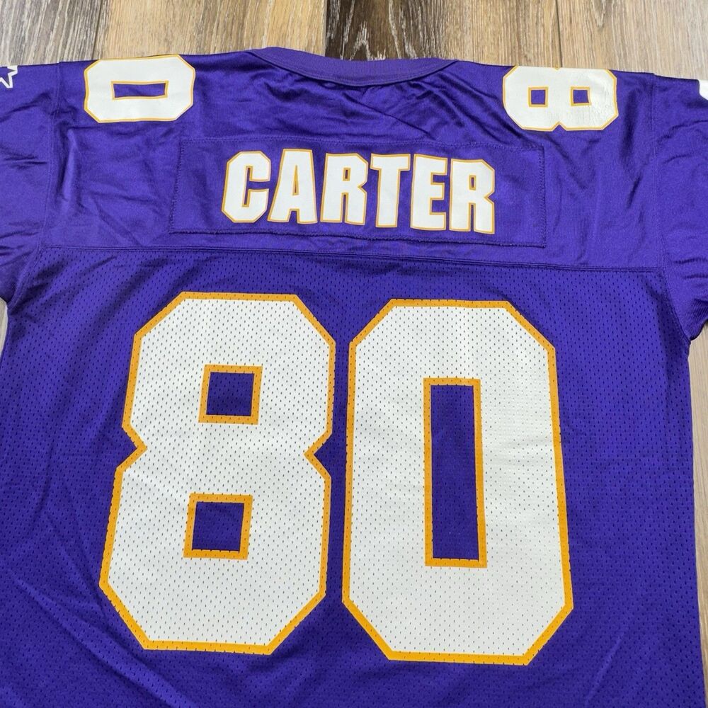Cris Carter Jersey Mens L 48 Purple Minnesota Vikings Starter NFL Football Team - Picture 6 of 13